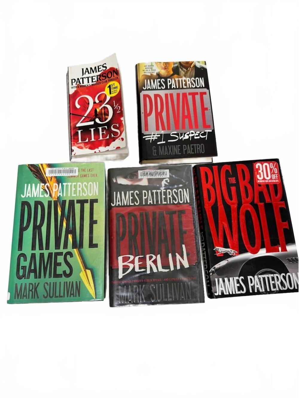 James Patterson Thriller Novel Hardcover Paperback Book Lot of 5